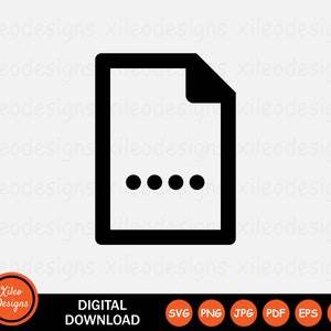 Ícone de esboço de arquivo SVG - Folha de documento Página Texto Carta Memorando Sinal de contrato Símbolo Cricut Clipart Vector Download digital png jpg pdf eps ai