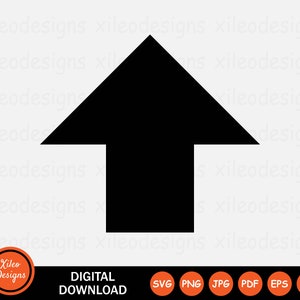 May include: Black arrow pointing upwards. The arrow is a simple geometric shape with a triangular top and a rectangular base.