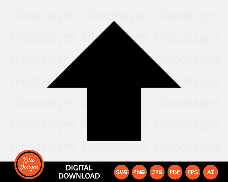 Up Arrow Icon SVG Upward Upload Point Pointer North Digital Download ...