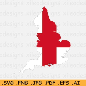 England-Flagge Karte SVG, Englisch Cricut geschnitten Datei, Country Nation Silhouette Outline Atlas, Großbritannien UK Clipart Vektor, eps ai png jpg pdf