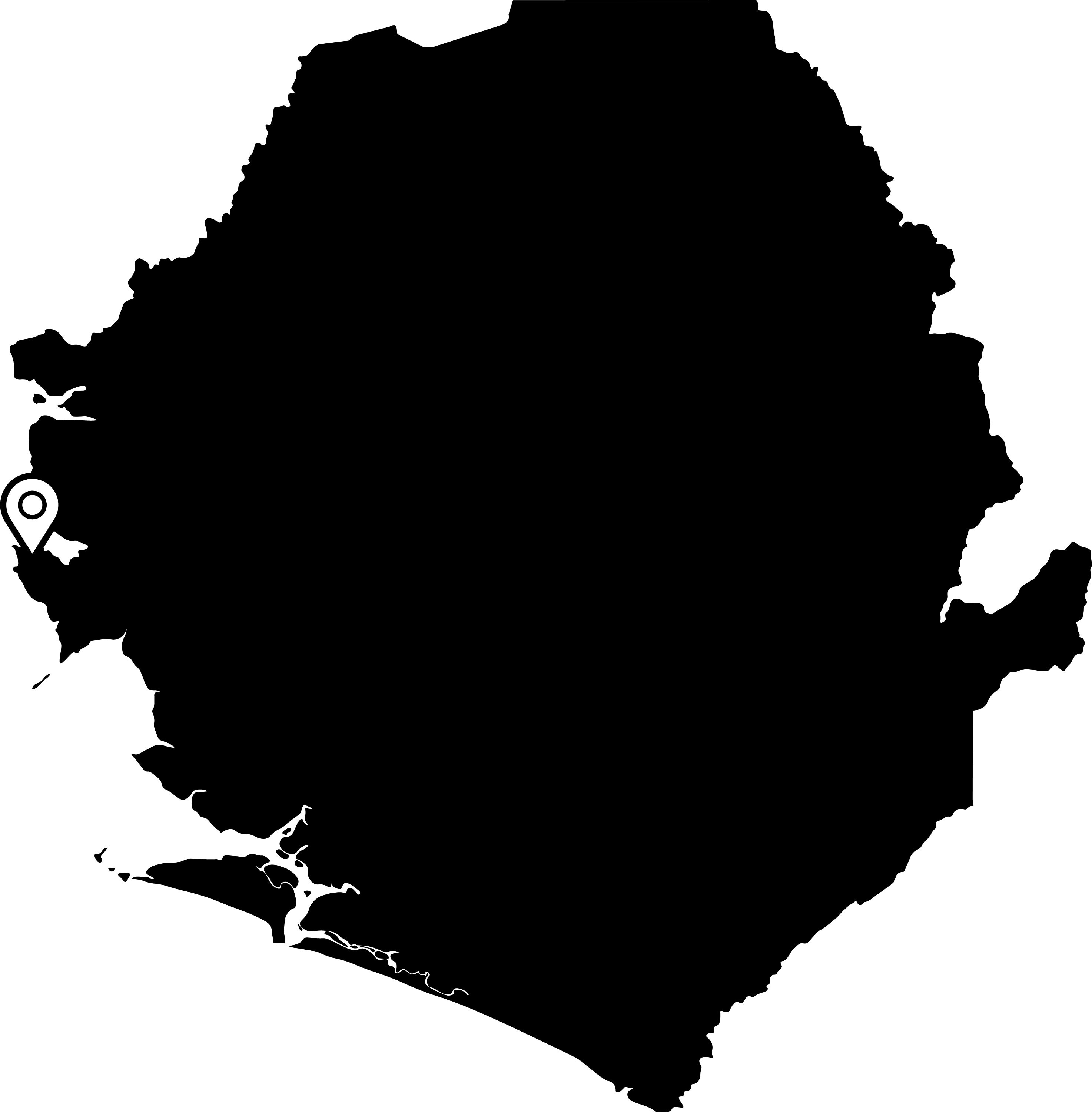 Freetown Sierra Leone Map Capital City Country Location Pin Black White ...