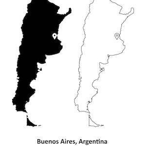 Buenos Aires Argentinien Karte Hauptstadt Country Location Pin Schwarz Weiß Silhouette Umriss Geografie Region Landkarten jpg svg png ai eps