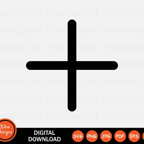 Plus Sign SVG - Cross Medic Healthcare Add Addition Math Mathematics Icon Symbol Cricut Clipart Vector Digital Download png jpg pdf eps ai