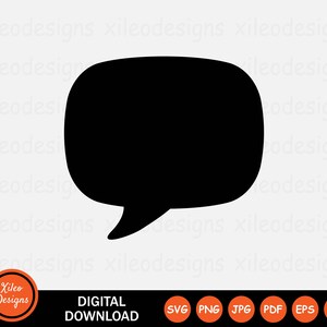 Puede incluir: Burbuja de diálogo negra con fondo redondeado y cola puntiaguda. La burbuja está aislada sobre un fondo blanco.