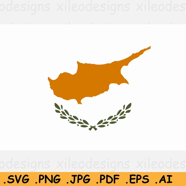 Cyprus National Flag SVG, Cypriot Nation Country Banner, Instant Digital Download, Clipart Vector Graphic Icon File - svg eps ai png jpg pdf
