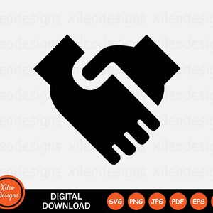 Handshake Icon SVG Business Partnership Agreement Deal Greeting Greet Sign Symbol Cricut Clipart Vector Digital Download png jpg pdf eps ai