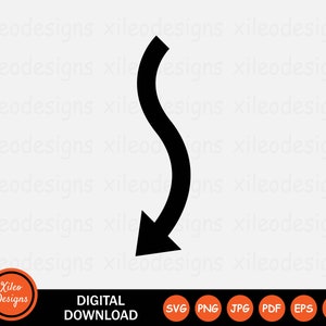 Golf pijl-omlaag links pictogram SVG kant aanwijzer curve route png jpg eps ai pdf digitale download vector teken symbool Cricut grafische clipart