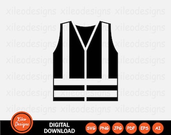 安全ベストアイコン SVG - 建設用防護服ジャケットシンボルサイングラフィッククリップアートベクタークリカットデジタルダウンロード png jpg eps pdf ai