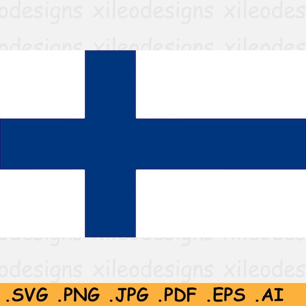 Finland Flag SVG, Finnish National Nation Country Banner, Cricut Cut File, Digital Download Clipart Vector Graphic Icon - eps ai png jpg pdf