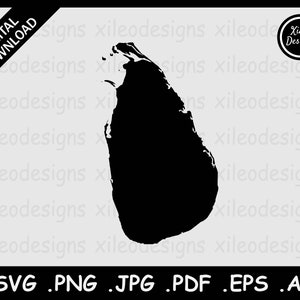 Sri Lanka Karte SVG, Sri Lanka National Country Border, Black Silhouette Cricut Cut File Vektor Icon Cutout, png jpg jpeg pdf eps ai