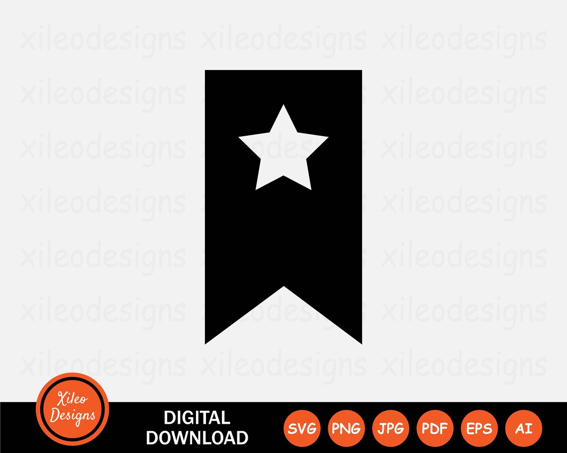 Bookmark Icon SVG - Book Mark Label Star Shape Note Banner Tag Paper ...