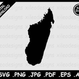 Madagascar Map SVG, Malagasy Country National Border Boundary, Black Silhouette Cutout Cricut Cut File Vector Icon, png jpg jpeg pdf ai eps