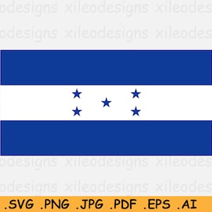 Honduras Nationale Vlag SVG, Hondurese Natie Land Banner, Cricut Cut File Digitale Download Clipart Vector Grafisch Pictogram- eps ai png jpg pdf