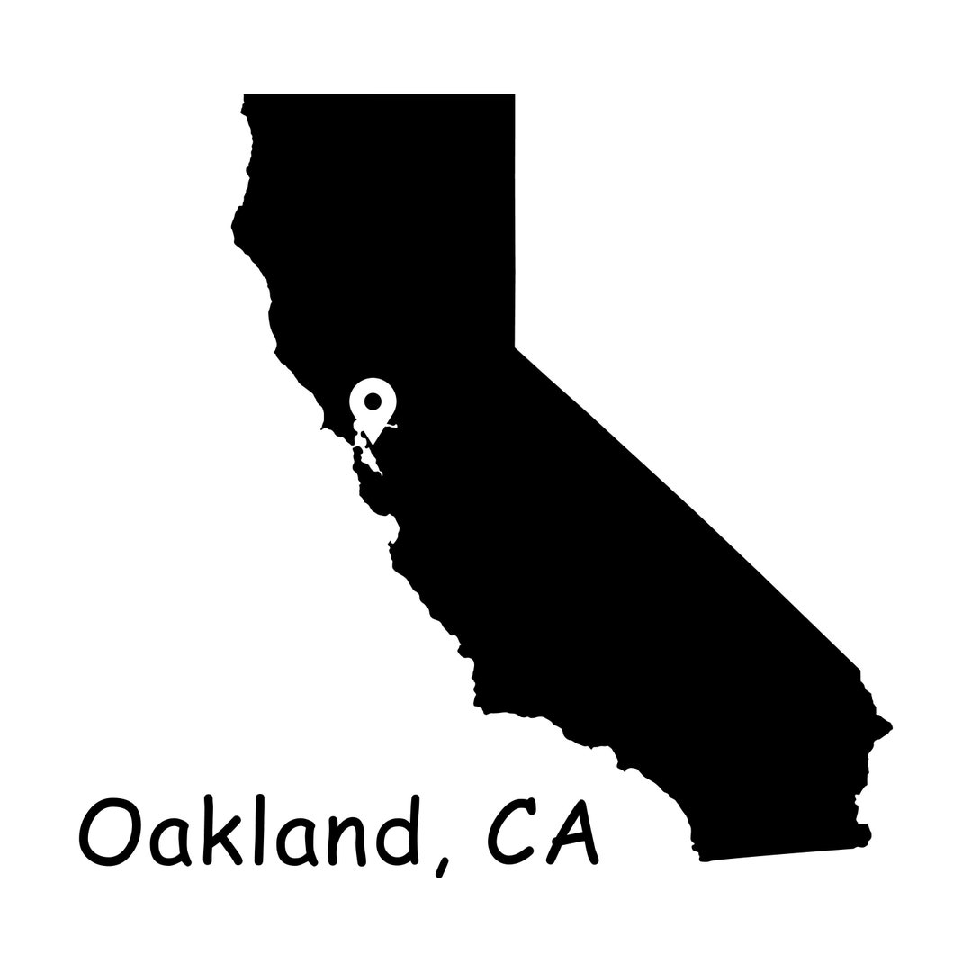 Oakland California State Map, Oakland City CA California USA Map, Oakland  California Location Pin Drop Map, Instant Digital Download Svg Png - Etsy, image size:1080x1080