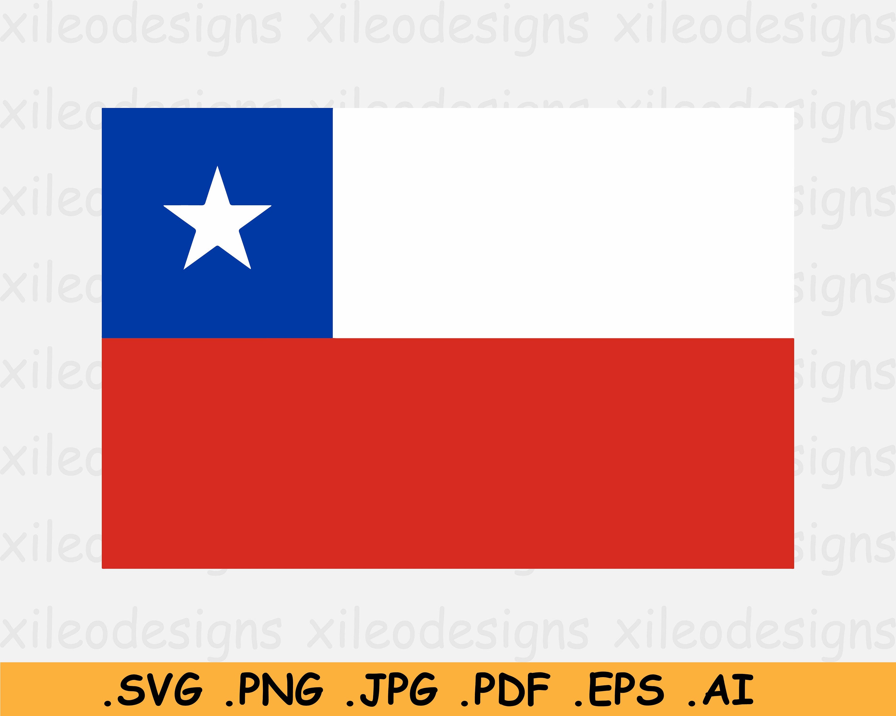 Chile National Flag SVG Chilean Nation Country Banner Cricut Etsy