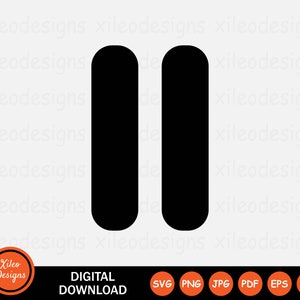 Pause Icon SVG Media Button Multimedia Control Player png jpg eps ai pdf Digital Download Vector Graphic Clipart Vector Sign Symbol Cricut