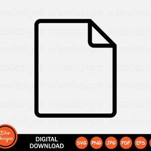 Ícone de linha de arquivo SVG Doc Documento Página Folha de papel Carta Download digital Sinal de vetor Símbolo Cricut Gráfico Clipart Vetor png jpg eps ai pdf