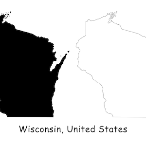 Illinois Map SVG - WI USA United States of America us, Black Outline Silhouette Clipart Vektor Grafik Icon Banner - svg eps ai png jpg pdf