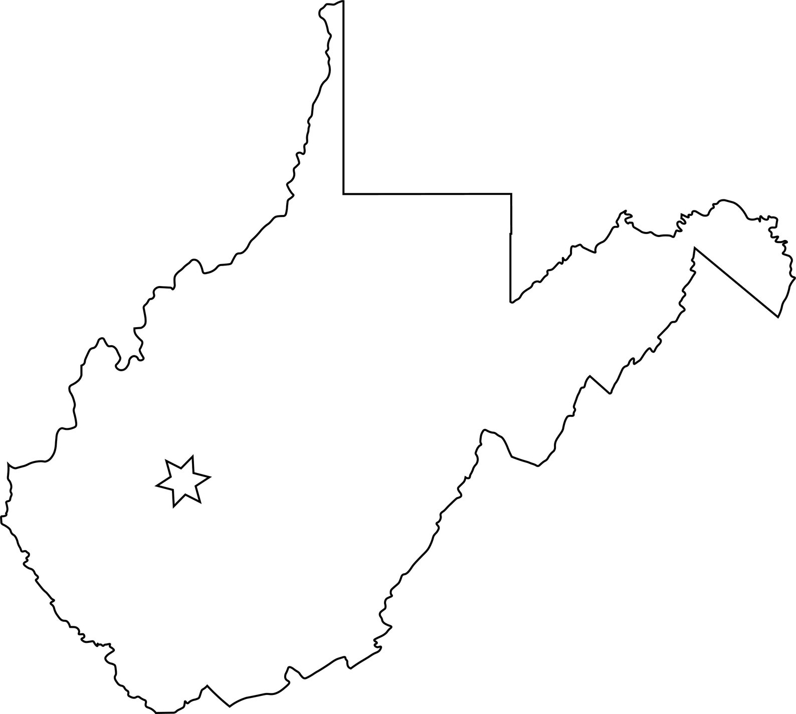 Charleston West Virginia WV Capital City Location on a State Etsy