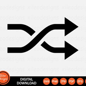 Puede incluir: Icono en blanco y negro de dos flechas apuntando en direcciones opuestas, formando un patrón de cruz. Las flechas son curvas y tienen un contorno en negrita.