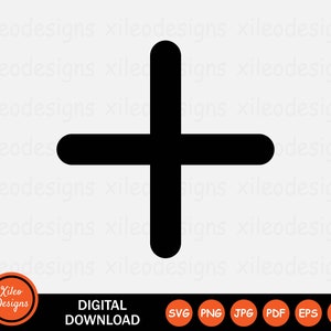May include: A black plus sign symbol. This is a digital download for a graphic design element.