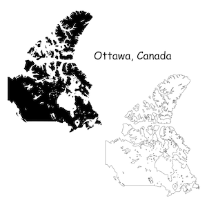 Ottawa Kanada Karte Hauptstadt Country Location Pin Schwarz Weiß Silhouette Umriss Geografie Region Bereich Kanadier Landkarten jpg svg png ai eps