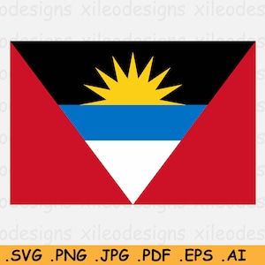 Antigua and Barbuda Flag SVG, Country National Banner, Cricut Cut File, Digital Download, Clipart Vector Graphic Icon - eps ai png jpg pdf
