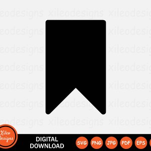 Icono de marcador SVG Marca de libro Etiqueta Cinta Nota Forma Guía Signo Símbolo Gráfico Vector Clipart Cricut Descarga digital Vector png jpg eps pdf ai