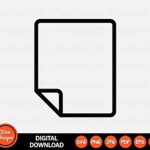 Ícone de nota em branco SVG Bloco de notas Folha de papel Documento de página png jpg eps ai pdf Download digital Gráfico vetorial Clipart Sinal de vetor Símbolo Cricut