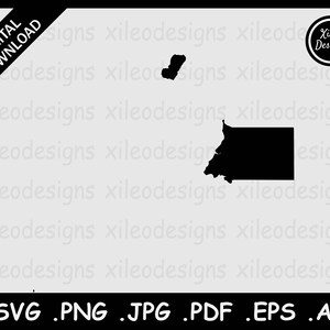 Äquatorial Guinea Karte SVG, Äquatoguinen Land Grenze, Schwarze Silhouette Cricut Cut Datei Vektor, png jpg jpeg pdf ai eps
