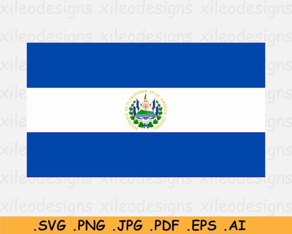 El Salvador National Flag SVG, Salvadoran Nation Country Banner, Instant Digital File Download Clipart Vector Graphic - eps ai png jpg pdf