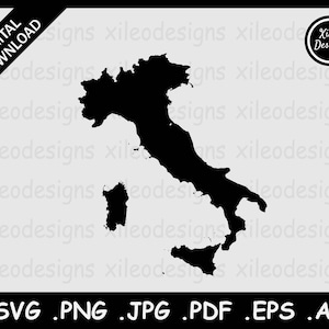 Italien Landkarte SVG, Italienisches Land National Border Border Border, Italia Black Silhouette Cutout Cricut Cut File Vektor Icon, png jpg jpeg pdf ai eps