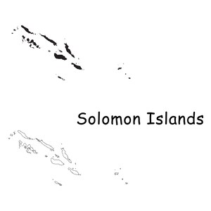 Solomon-Inseln Karte, detaillierte schwarz-weiße solide Umrisskarte von Solomon-Inseln, sofortiger digitaler Download svg png eps ai