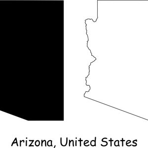 Arizona Karte SVG - AZ USA Usa Usa us, Schwarz-Weiß Silhouette Clipart Vektor Grafik Icon Banner, svg eps png jpg