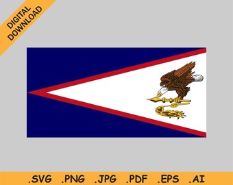 American Samoa Flag SVG - American Samoan Banner U.S Territory Instant Digital Download Clipart Vector Graphic Icon, svg eps ai png jpg pdf