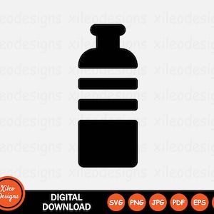 Vattenflaska ikon SVG dryckesbehållare förpackning läsk grafik vektor Clipart tecken symbol Cricut digital nedladdning vektor png jpg eps pdf ai