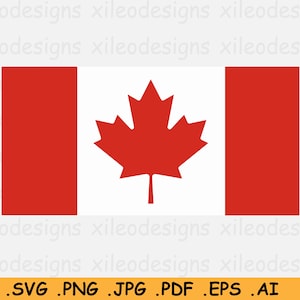 Canada Flag SVG, Canadian National Nation Country Banner, Cricut Cut File, Digital Download Clipart Vector Graphic Icon - eps ai png jpg pdf