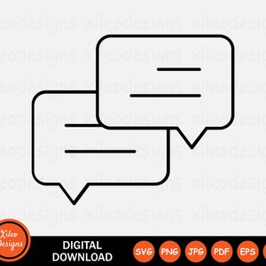 Dialogikon SVG pratbubbla chattruta kommentar text digital nedladdning tecken symbol Cricut vektorgrafik Clipart vektor png jpg eps ai pdf