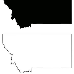 Montana Map SVG - MT USA United States of America us, Black Outline Silhouette Clipart Vektor Grafik Icon Banner - svg eps ai png jpg pdf