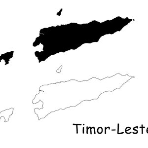 Osttimor-Leste Karte, detaillierte solide Umrisskarte von Osttimor, sofortiger digitaler Download svg png eps ai