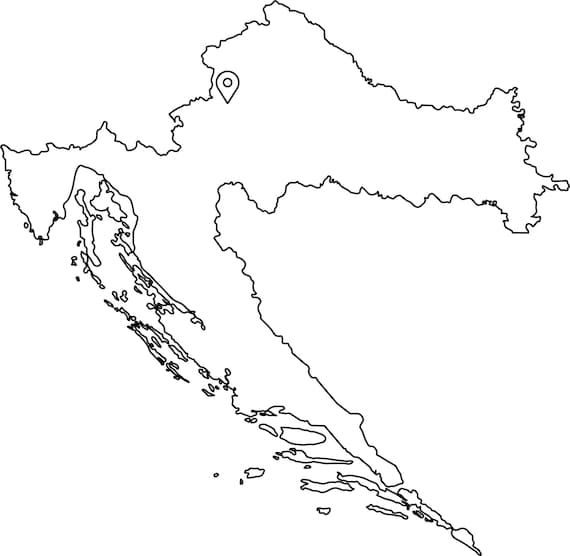 Carte vierge de la Croatie : carte muette et carte vectorielle de la Croatie