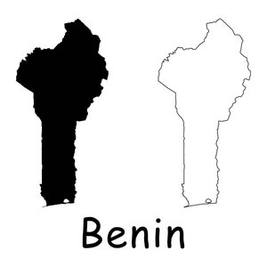 Karte von Benin, Benin Landkarte, schwarz weiß detaillierte solide Umriss Landesgrenze Karte von Benin, sofortiger digitaler Download svg png eps ai