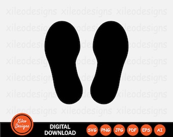 Footstep Icon SVG Foot Step Footprints Prints Shoes Sole Steps Symbol Sign Graphic Clipart Vector Cricut Digital Download png jpg eps pdf ai