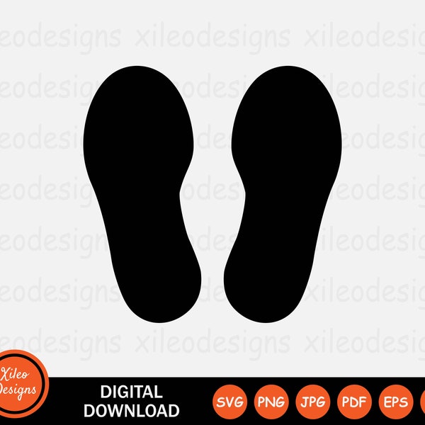 Footstep Icon SVG Foot Step Footprints Prints Shoes Sole Steps Symbol Sign Graphic Clipart Vector Cricut Digital Download png jpg eps pdf ai