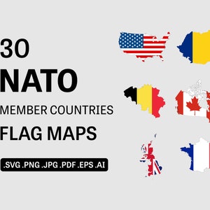 NAVO Vlag Kaart SVG Set - Lidstaten Landen Land Natie Nationale Grens Grens Outline Geografie Atlas Vector Icon, eps ai png jpg