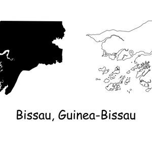 Bissau Guinea Bissau Karte Hauptstadt Landort Pin Schwarz Weiß Silhouette UmrissGeografie Region Afrika Landkarten jpg svg png ai eps