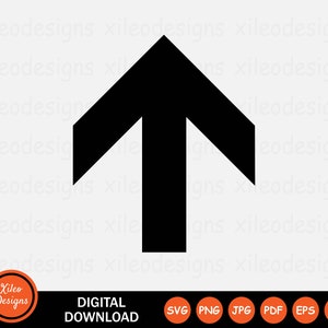 May include: Black and white upward pointing arrow icon. Digital download available in SVG, PNG, JPG, PDF, EPS, and AI formats.