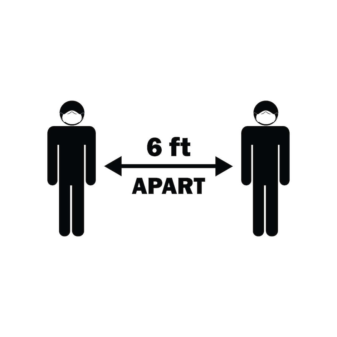 Social Distancing 6ft Apart Six Feet Away From Each Other Stick Figure