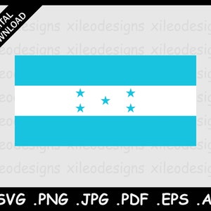 Honduras Flag SVG, Honduran Flag, New Turquoise 2022 Flag Icon Sign Symbol Clipart Emoji Vector Digital Instant Download, png jpg pdf eps ai