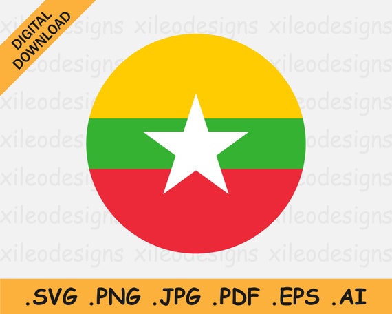 Myanmar Flaggen-Aufkleber – 100 Mm Vinyl, 1 Stück + 2 Bonus, Wetterfest